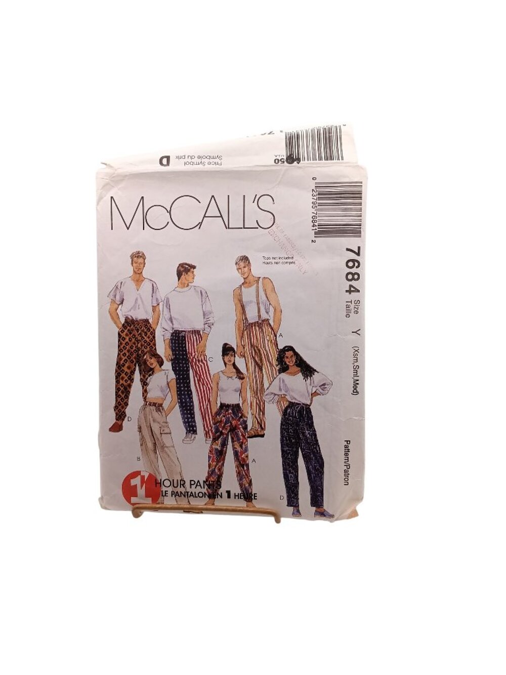 Vintage Sewing PATTERN McCalls 7684, One Hour Unisex 1995 Mens Misses Pull On Pa